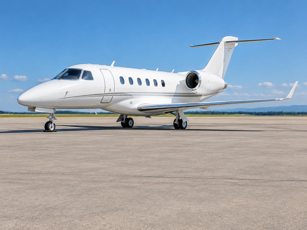 Illustrative private jet exterior