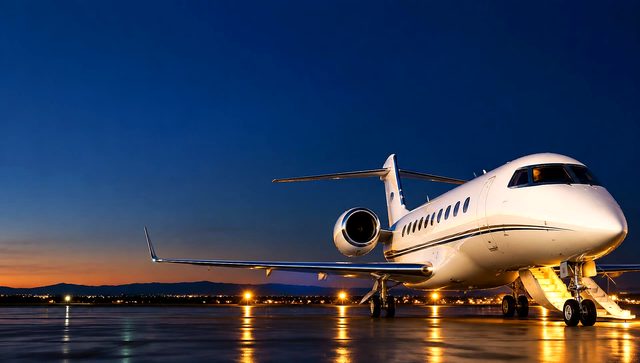 Private aircraft on the apron